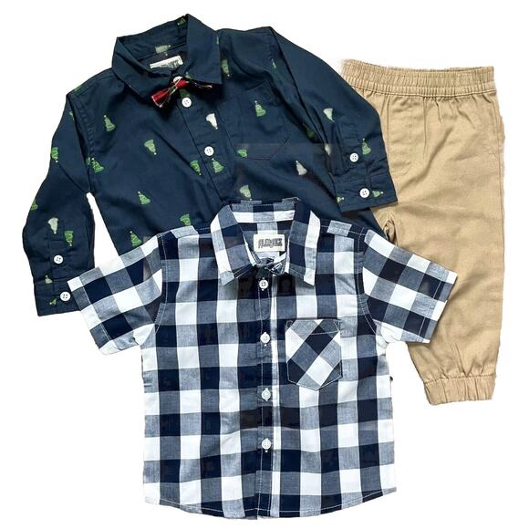 18M Toddler Boys 3PC Set: 2 Shirts and 1 Jogger By Alex & Jack - NWT - Picture 1 of 11